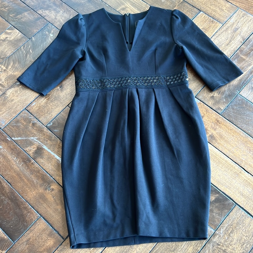 Madderson London made in England size small shortsleeved maternity black dress